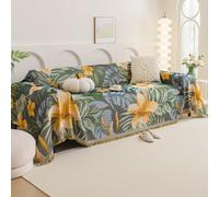 VanderHOME Copridivano Traspirante Estivo, Coperta da Divano Morbida e Accogliente, Antigraffio per Gatto, Copriletto Leggero Multiuso, Fiori Artistici, 180 x 300 cm