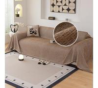 VanderHOME Copridivano Universale - Copri Divani Antigraffio Gatto, Telo Copridivano Morbida e Delicata Sulla Pelle, Adatta a Divani, Letti e Poltrone 180 * 380cm-Kaki