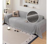 VanderHOME Copridivano Universale - Copri Divani Antigraffio Gatto, Telo Copridivano Morbida e Delicata Sulla Pelle, Adatta a Divani, Letti e Poltrone 180 * 460cm-Grigio