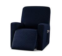 VanderHOME Copripoltrona Relax Fodera per Poltrona,reclinabile Elasticizzato fodera per poltrona elasticizzata Copertura per Poltrona Reclinabile Elasticizzato con Tasche blu scuro