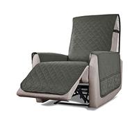 VanderHOME Copripoltrona Relax Reclinabile Trapuntato Universale 1 Posto,Copertura Salvadivano per Poltrona Antiscivolo Antivegetativa per Protezione Divano con Fascia Elastica S grigio