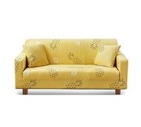 VanderHOME Floreale Fodera per Divano 2 posti,Fodera per Divano Antiscivolo Copripoltrona Elasticizzata Ideale per poltrone Fodere Copridivani Universale 2 posti Ananas Giallo