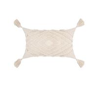 VanderHOME Moderna Beige Fodera per Cuscino Federa per cuscini Boho con Nappine e Ciuffi Fodera per Cuscino Soggiorno Morbido per Decorativi Letto Divano e Salotto 30x50cm Diamante