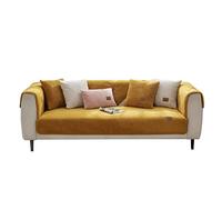 VanderHOME Morbido Copridivano Asciugamano da divano Peluche Cuscino per divano Spesso Decorativo Copridivano Antiscivolo Lavabile per Animali Domestici Bambini 110 * 210cm-Giallo-Cuscini（1 pezzo