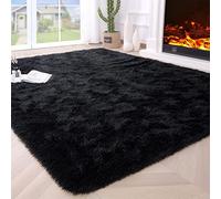 VanderHOME Morbido Tappeto a Pelo Lungo Antiscivolo Shaggy Rettangolare Tappeto Salotto Pelo Lungo Soggiorno per camera da Letto Soggiorno Decorazione Resistente e confortevole 200 * 300cm-Nero