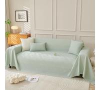 VanderHOME Multi-Size Leggero Copridivano Estivo Asciugamano Divano Soggiorno Generale Copri Divano Cool In Estate Morbido Fresco Multifunzione Ventilazione Telo Copridivano 210*130cm-Verde Matcha-A
