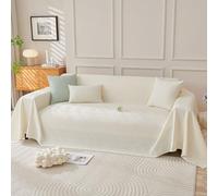 VanderHOME Multi-Size Leggero Copridivano Estivo Asciugamano Divano Soggiorno Generale Copri Divano Cool In Estate Morbido Fresco Multifunzione Ventilazione Telo Copridivano 210 * 130cm-Beige-A