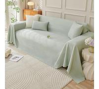 VanderHOME Multi-Size Leggero Copridivano Estivo Asciugamano Divano Soggiorno Generale Copri Divano Cool In Estate Morbido Fresco Multifunzione Ventilazione Telo Copridivano 210*300cm-Verde Matcha-C