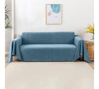 VanderHOME Telo Copridivano Antiscivolo Impermeabile Copritutto Universale Decorativo Per Divani, Copridivano Antigraffio Gatto, Fodera Divano Antimacchia Lavabile 180 * 380cm-Blu chiaro