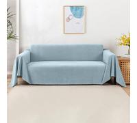 VanderHOME Telo Copridivano Antiscivolo Impermeabile Copritutto Universale Decorativo Per Divani, Copridivano Antigraffio Gatto, Fodera Divano Antimacchia Lavabile 180 * 380cm-Blu Dell' acqua