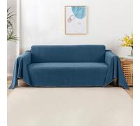 VanderHOME Telo Copridivano Antiscivolo Impermeabile Copritutto Universale Decorativo Per Divani, Copridivano Antigraffio Gatto, Fodera Divano Antimacchia Lavabile 180 * 230cm-Blu scuro