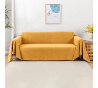 VanderHOME Telo Copridivano Antiscivolo Impermeabile Copritutto Universale Decorativo Per Divani, Copridivano Antigraffio Gatto, Fodera Divano Antimacchia Lavabile 180 * 380cm-Giallo
