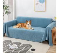 VanderHOME Telo Copridivano Antiscivolo Impermeabile Copritutto Universale Decorativo Per Divani, Copridivano Antigraffio Gatto, Fodera Divano Antimacchia Lavabile 180 * 300cm-Blu chiaro