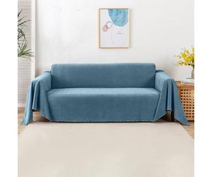 VanderHOME Telo Copridivano Antiscivolo Impermeabile Copritutto Universale Decorativo Per Divani, Copridivano Antigraffio Gatto, Fodera Divano Antimacchia Lavabile 180 * 230cm-Blu chiaro
