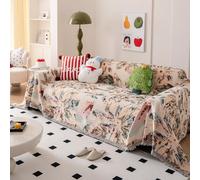 VanderHOME Telo Copridivano Con Nappe, Copri Divano Natalizio 1/2/3/4 Posti - Motivi Eleganti, Reversibile per Decorazioni Festive 180 * 260cm-Ciondolo eolico