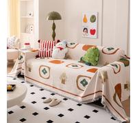 VanderHOME Telo Copridivano Con Nappe, Copri Divano Natalizio 1/2/3/4 Posti - Motivi Eleganti, Reversibile per Decorazioni Festive 180 * 380cm-Promessa