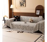 VanderHOME Telo Copridivano Super Morbida - Coperta Divano Traspirante e Resistente Con Motivo Floreale Fresco Copriletto Decorativo, Regalo Perfetto e Caldo 180 * 400cm-Grigio scuro