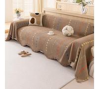 VanderHOME Telo Copridivano Super Morbida, Copridivano Reversibile e Traspirante, Coperta per Divano, Delicata sulla Pelle, Decorazione per Casa, Motivo Moderno 180 * 130cm-Marrone
