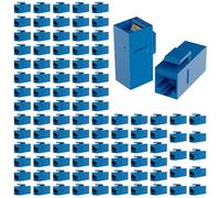 VANDESAIL Accoppiatore RJ45 Cat6 Keystone Jack, confezione da 100, accoppiatore di rete Ethernet UTP da femmina a femmina, per piastre a parete e pannelli di connessione, blu