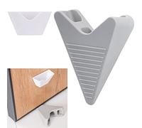 Vandicka 2 Pcs Fermaporta in Gomma Resistente, Cuneo Porta Antiscivolo con Supporto, Per Superfici Multi Pavimento, Grigio