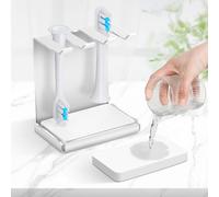 Vandicka Portaspazzolino in acciaio inox per 3 testine elettriche, portaspazzolino con assorbimento d'acqua per portaspazzolino Oral B, iO, Philips UVM. | Supporto per testina, argento