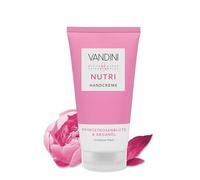 VANDINI NUTRI - Crema mani da donna, 75 ml, con fiori di peonia e olio di argan, crema per le mani per la pelle secca, vegana, senza parabeni e siliconi, dermatologicamente confermato, Made in Germany