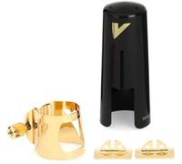 Vandoren - Legatura Optimum LC07P per sassofono alto, dorata con copribocchino in plastica