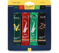 Vandoren SRMIXA2 Alto Sax Jazz Reed Mix Card includes 1 each ZZ, V16, JAVA and JAVA Red Strength 2