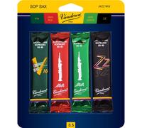 Vandoren SRMIXS35 Soprano Sax Jazz Reed Mix Card include 1 ZZ, V16, JAVA e JAVA Red Strength 3.5