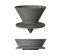 Vandroop Filtro caffè riutilizzabile in silicone filtro caffè pieghevole portatile misura 2 per viaggio campeggio (grigio scuro, con 10 filtri di carta)
