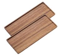 Vandroop Piatto da portata in legno, piccoli vassoi decorativi per feste, antipasti, tè/caffè e formaggio, tagliere in legno fatto a mano, set di 2 (30 x 10 cm)