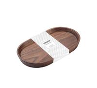 Vandroop Vassoio da portata in legno per feste, vassoio da tè e caffè, piccolo piatto ovale in legno per frutta e snack, vassoio decorativo per gioielli, chiavi, monete, vassoio per bagno (noce, 20 x