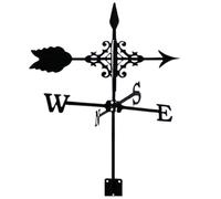 Vane meteorologica da giardino, teatro di metallo, indicatore della direzione del con freccia per cortile, tetto, fattoria, arredamento per esterni