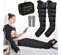 vanenferse Massaggiatore Compressione d'Aria per Gambali E Addome, Pressoterapia per Casa per Gambe, Pressoterapia Linfodrenaggio Braccia, Professionale, Apparecchio Massaggiatore, 6 Camere D’Aria