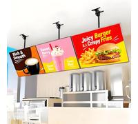 vanenferse Pannello Luminoso Pubblicitario a LED, con Cornice a Scatto Ultra Sottile, Supporto Illuminato for Montaggio a Parete O Soffitto, Pannello Menu Retroilluminato per Ristoranti, Bar, Negozi