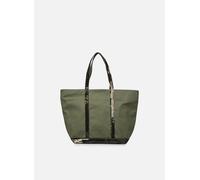 Vanessa Bruno - Cabas L Zippé Porté Epaule Toile et Pail Verde - Borse T.U Verde