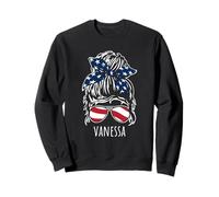 Vanessa - Chignon disordinato con Occhiali da Sole con Nastro USA Felpa