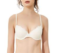 VANEVER - Reggiseno imbottito con ferretto in pizzo, colore: Crema 34B