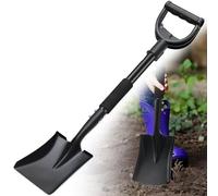 Vanga a Quadrata, 78cm Pala a Vanga in Acciaio con Impugnatura a D per Terreni duri e Sassosi - Adatta per Lo Scavo di Giardinaggio in Campeggio/Nero Opaco