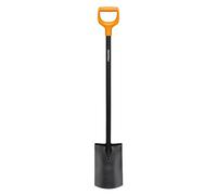 Vanga da giardiniere Fiskars per terreni morbidi e poco sassosi, rotonda, lunghezza 116,6 cm, lama in acciaio di alta qualità/manico in plastica, nero/arancio, Solido, 1066717