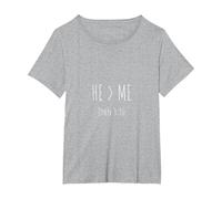 Vangelo Cristiano e Frase biblica per Nostro Signore Gesù Maglietta, Donna Plus-Size, Grigio Melange, 5X