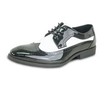 Vangelo, scarpe da smoking formali da uomo, per matrimonio, uniforme e ballo, ampia larghezza disponibile, (Brevetto bianco e nero 3), 46 EU