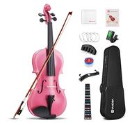 Vangoa 1/2 Violino Acustico Mezza Misura per Principianti Adolescenti Studenti Violino Kit con Custodia, Colofonia, Spalla, Archetto, Corde Extra, Rosa