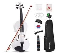 Vangoa 4/4 Violino Acustico Concerto Violin Set con Custodia, Colofonia, Arco, Corde per Violino per Principianti Adulti Studenti, Bianco