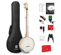 Vangoa Banjo a 5 corde con Remo Testa Aperto Indietro Banjos con kit per principianti, accordatore, cinghia, pick up, archi, plettri e borsa