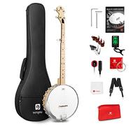 Vangoa Banjo a 5 corde con Remo Testa Aperto Indietro Banjos con kit per principianti, accordatore, cinghia, pick up, archi, plettri e borsa