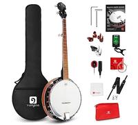 Vangoa Banjo a 5 corde Set di Banjo Taglia Piena con Risonatore, Testa Remo, Kit Banjo per Principianti con Retro Chiuso, Accessori Premium per Adulti, Adolescenti