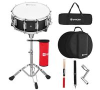 Vangoa Kit Rullante Batteria Con Supporto,14 Pollici,Tamburo Da Stadio,Rullante Da Marcia Per Principianti, Studenti, Bande Musicali 14 X 5,5"Nero