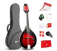 Vangoa Mandolino, strumento musicale a forma di mandolino, strumento elettrico acustico, a 8 corde, in mogano, per principianti, adulti, adolescenti, rosso ciliegia