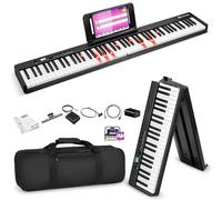 Vangoa Pianoforte pieghevole 88 tasti semi-ponderato portatile full size con tasti illuminati BT USB MIDI pedale di supporto e borsa per principianti e adulti